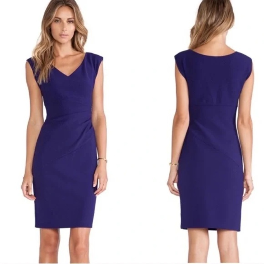 Diane Von Furstenberg ASO SUITS “Donna”Elegant Deep Purple Midi Dress